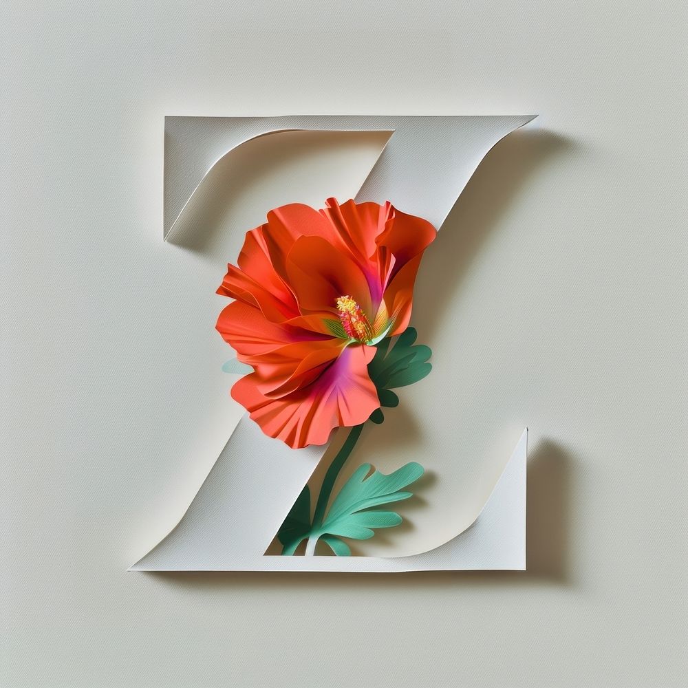 Letter Z font flower plant creativity.