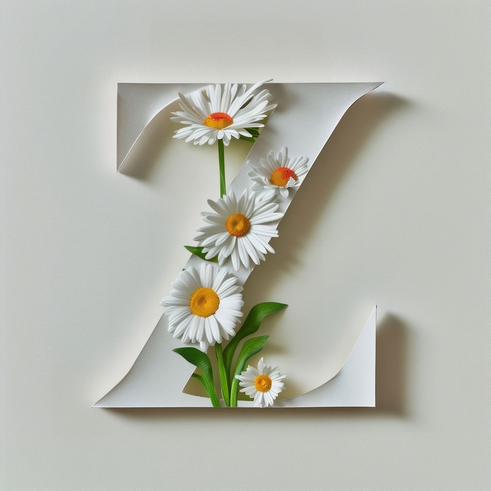 Letter Z font flower plant daisy.