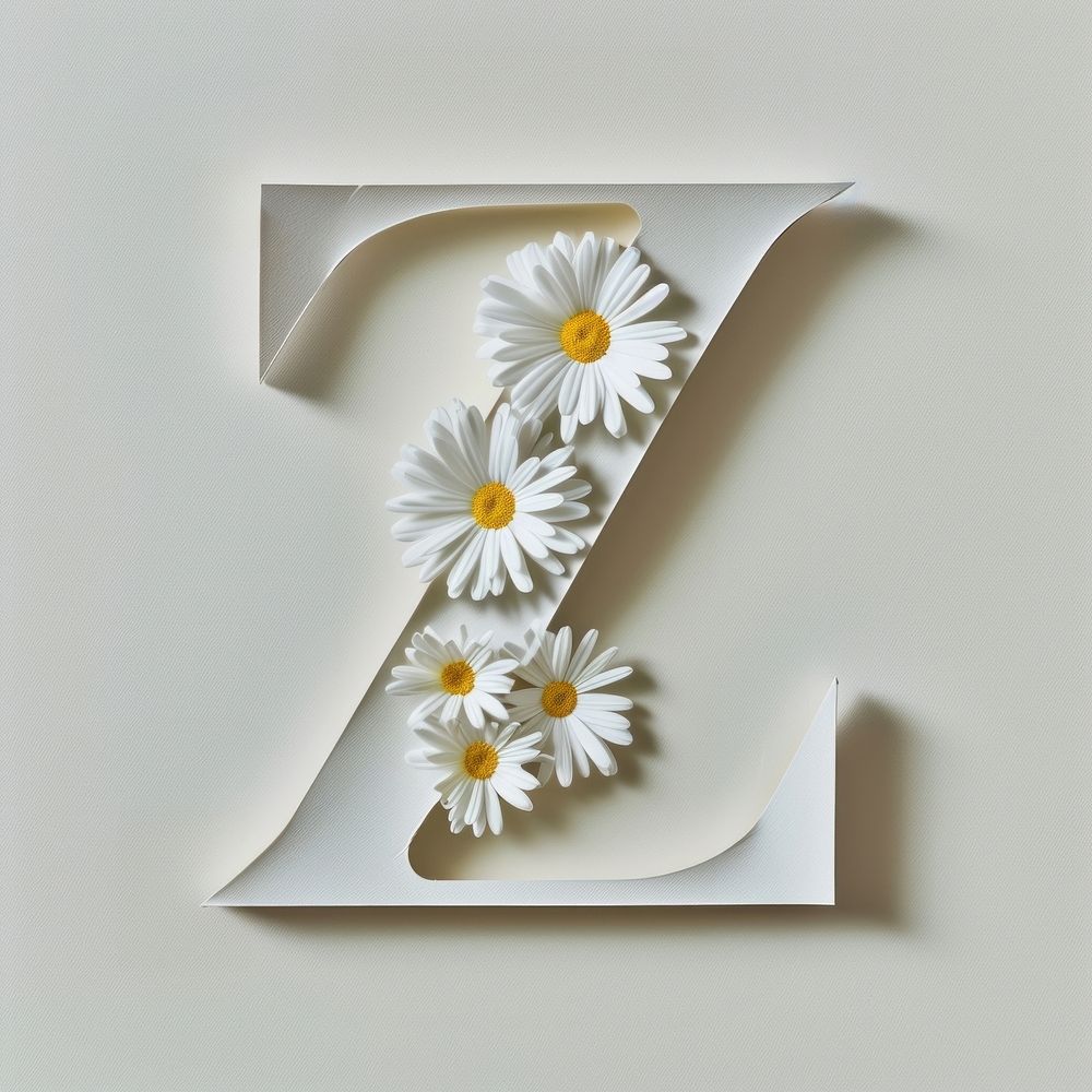 Letter Z font flower plant daisy.