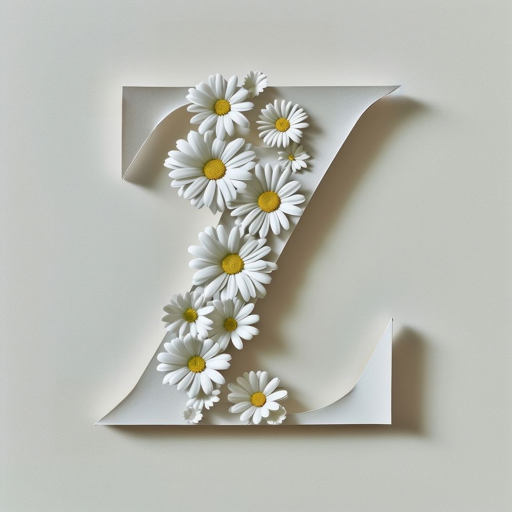 Letter Z font flower daisy plant.