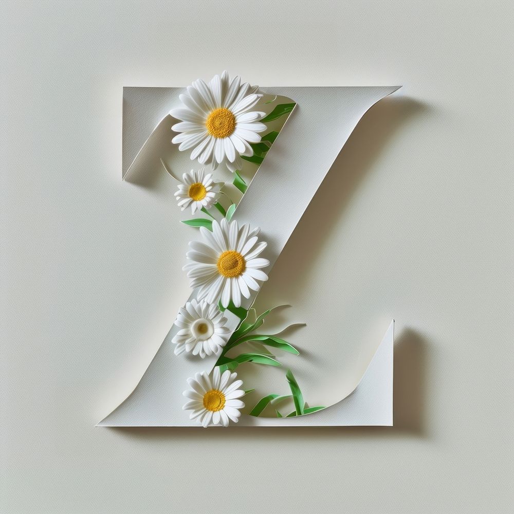 Letter Z font flower plant daisy.