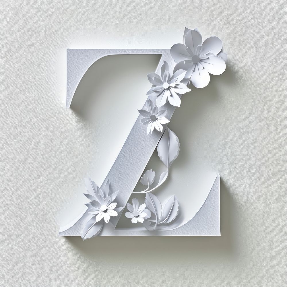 Letter Z font flower white text.