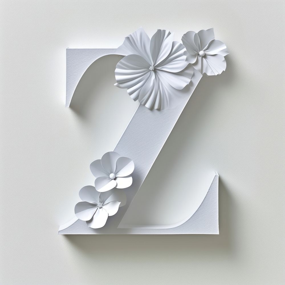 Letter Z font flower number white.