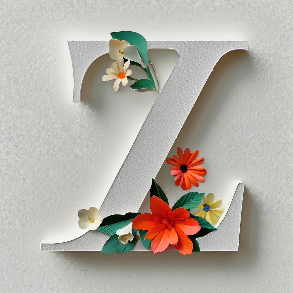 Letter Z font flower text creativity.