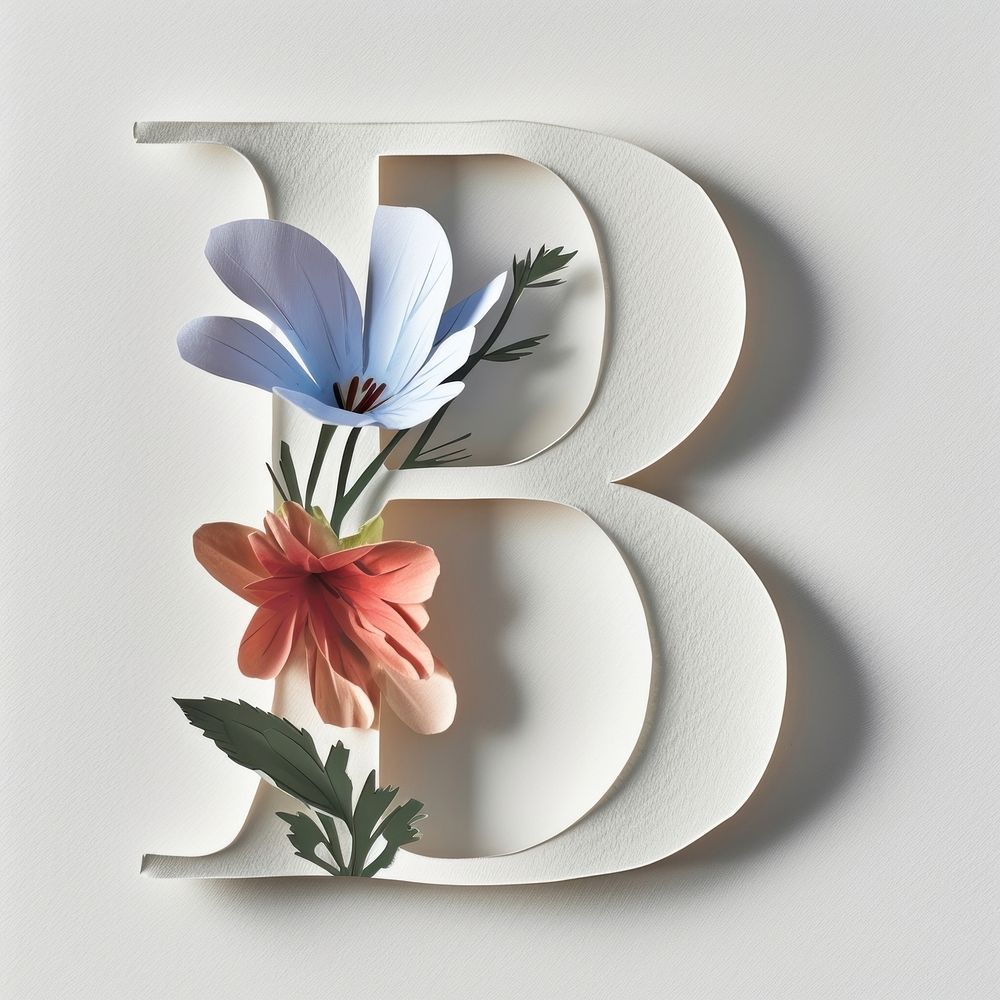 Letter B font flower plant text.