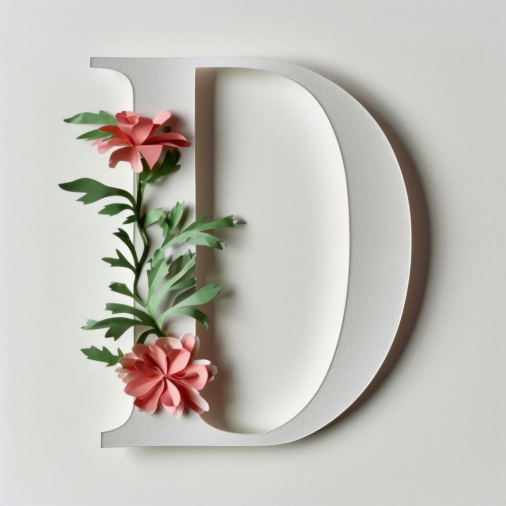 Letter D font flower plant creativity.