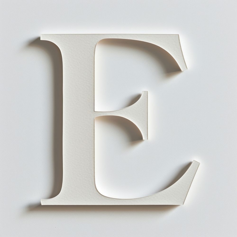 Letter E font alphabet number white.