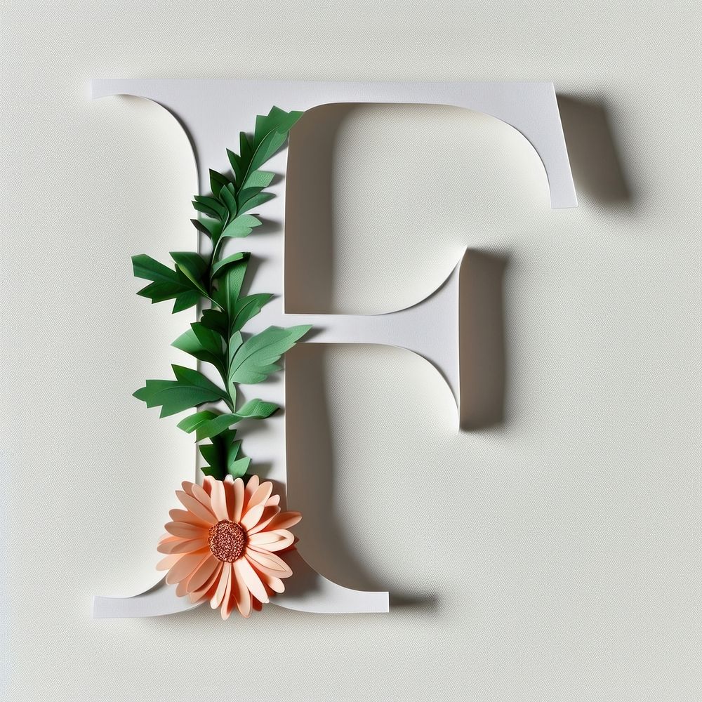 Letter F font flower plant text.