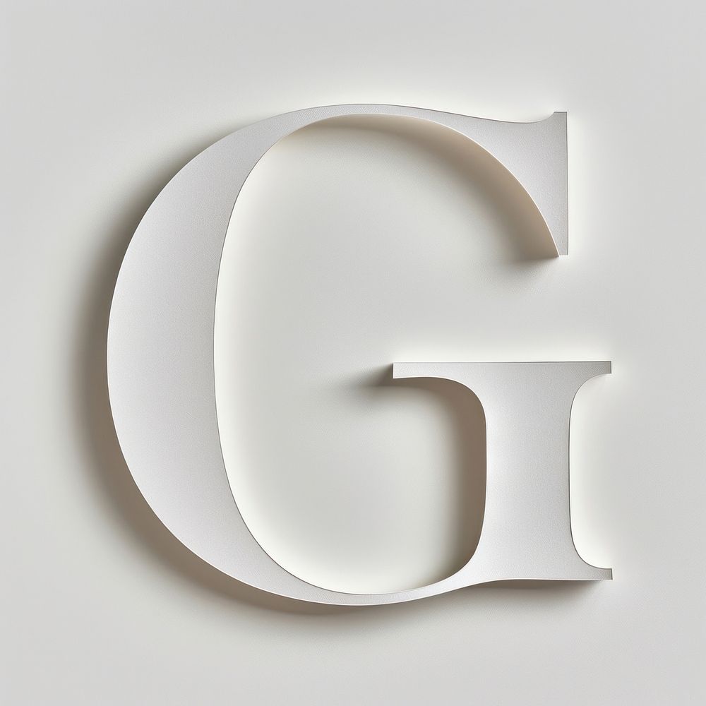 Letter G font number white text.