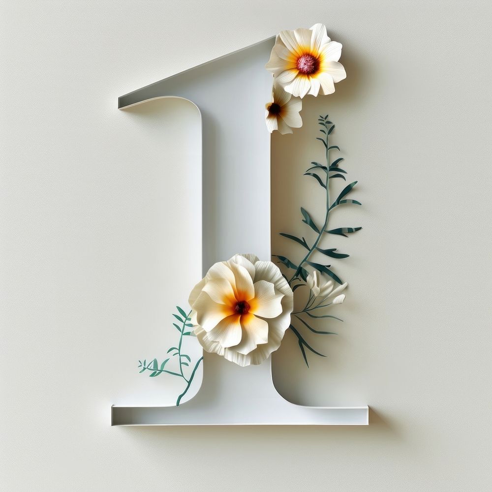 Letter Number 1 font flower | Free Photo - rawpixel