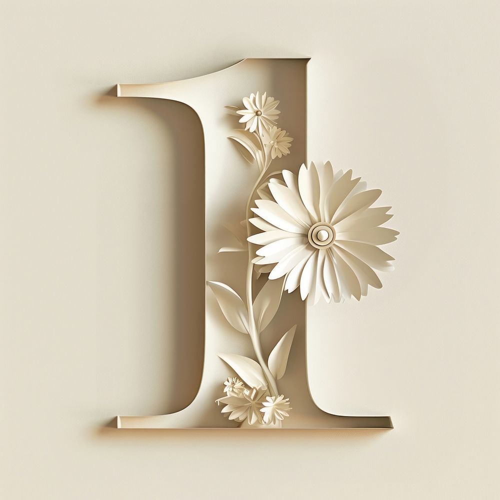 Letter Number 1 font flower number plant.