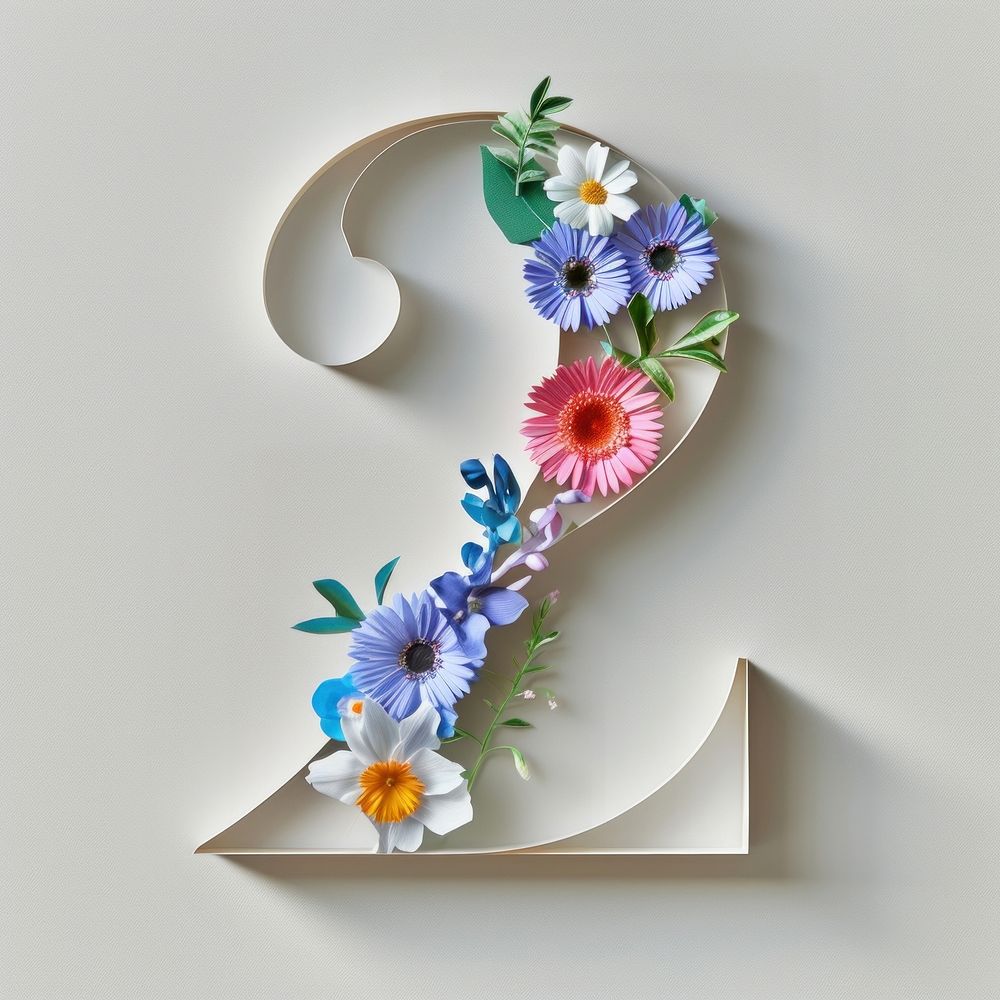 Letter Number 2 flower number | Free Photo - rawpixel