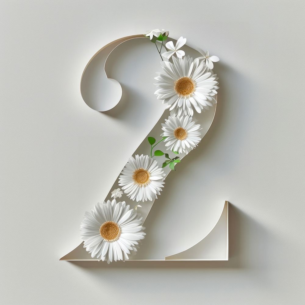 Letter Number 2 flower number plant.