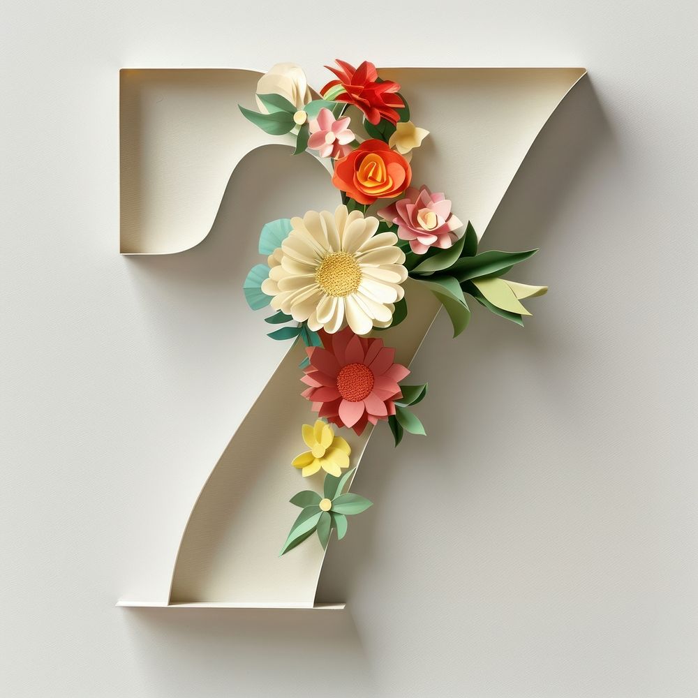 Letter number 7 font flower plant art.