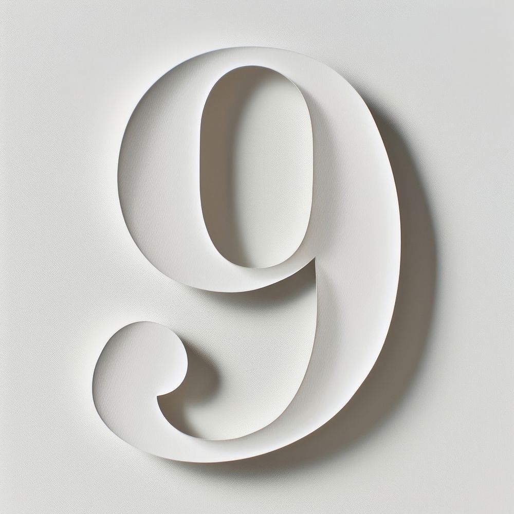 Letter number 9 font white simplicity pattern.