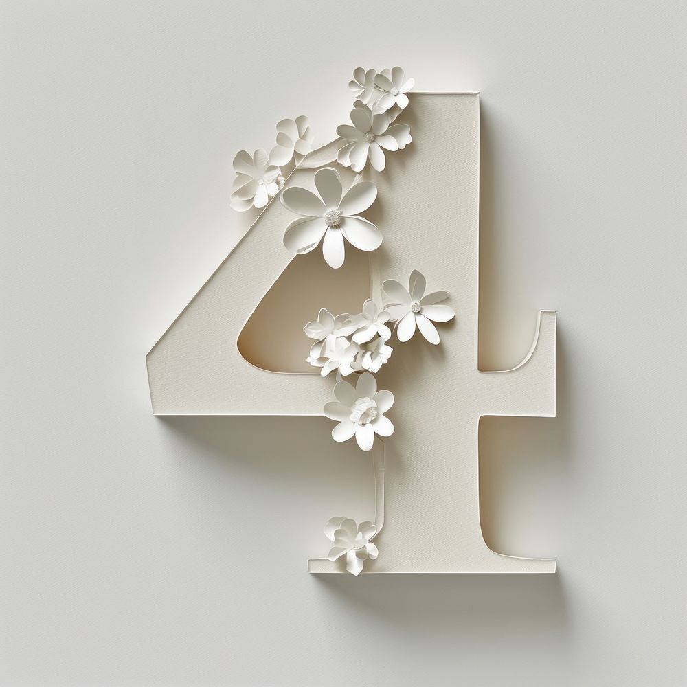 Letter number 4 font flower white chandelier.