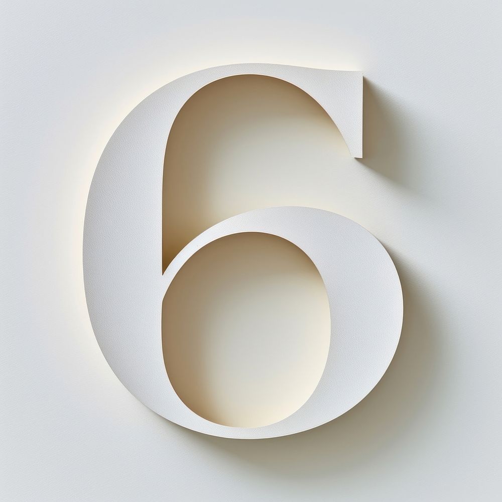 Letter number 6 font white text simplicity.