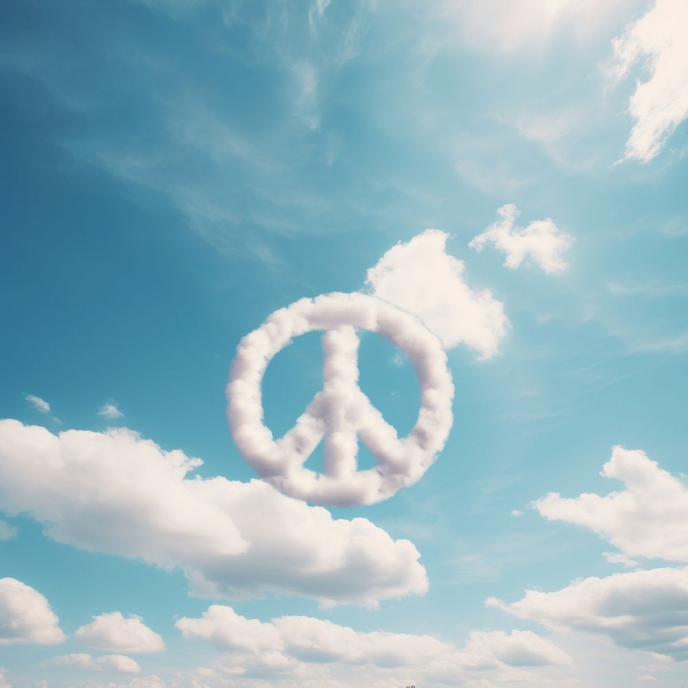 Peace Sign shaped as a clouds in the Peace Sign background outdoors sign sky.