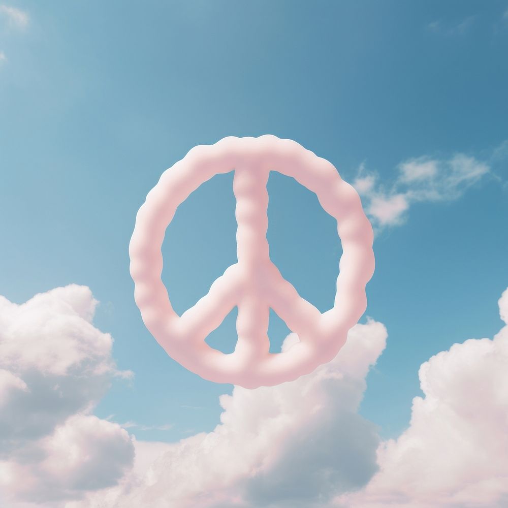 Peace Sign shaped as a clouds in the Peace Sign background outdoors sky balloon.