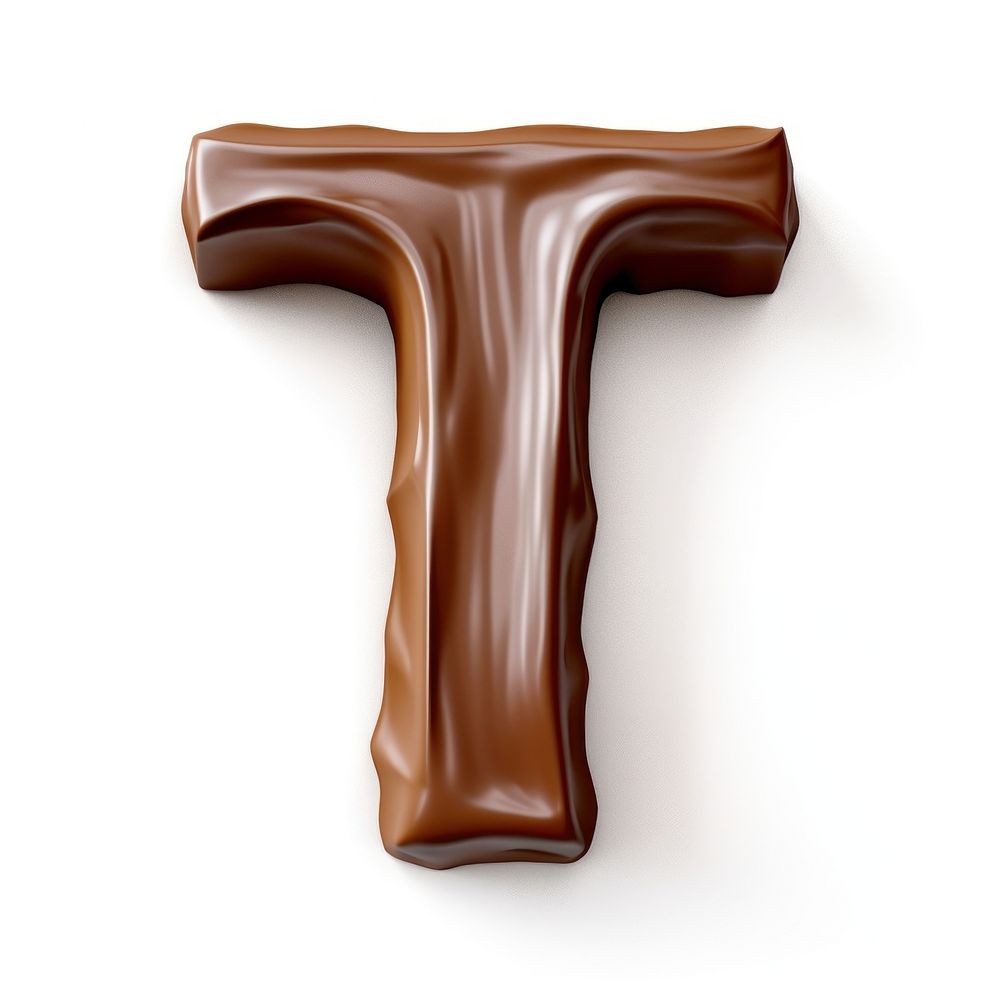 Letter T chocolate confectionery dessert.