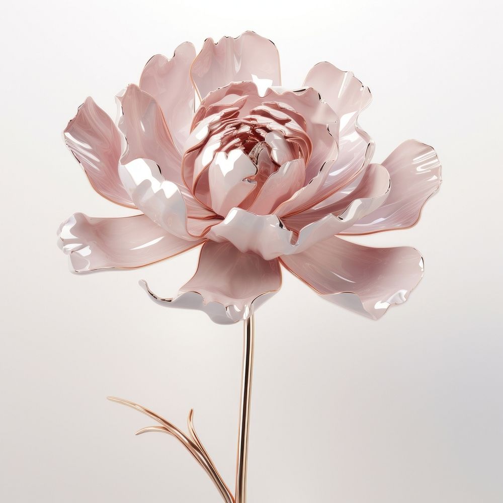 3d render of a peony in surreal abstract style flower petal plant.