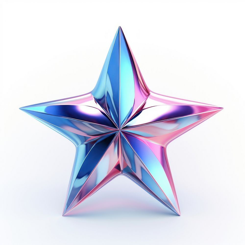 3d render of a star in surreal abstract style white background illuminated celebration.