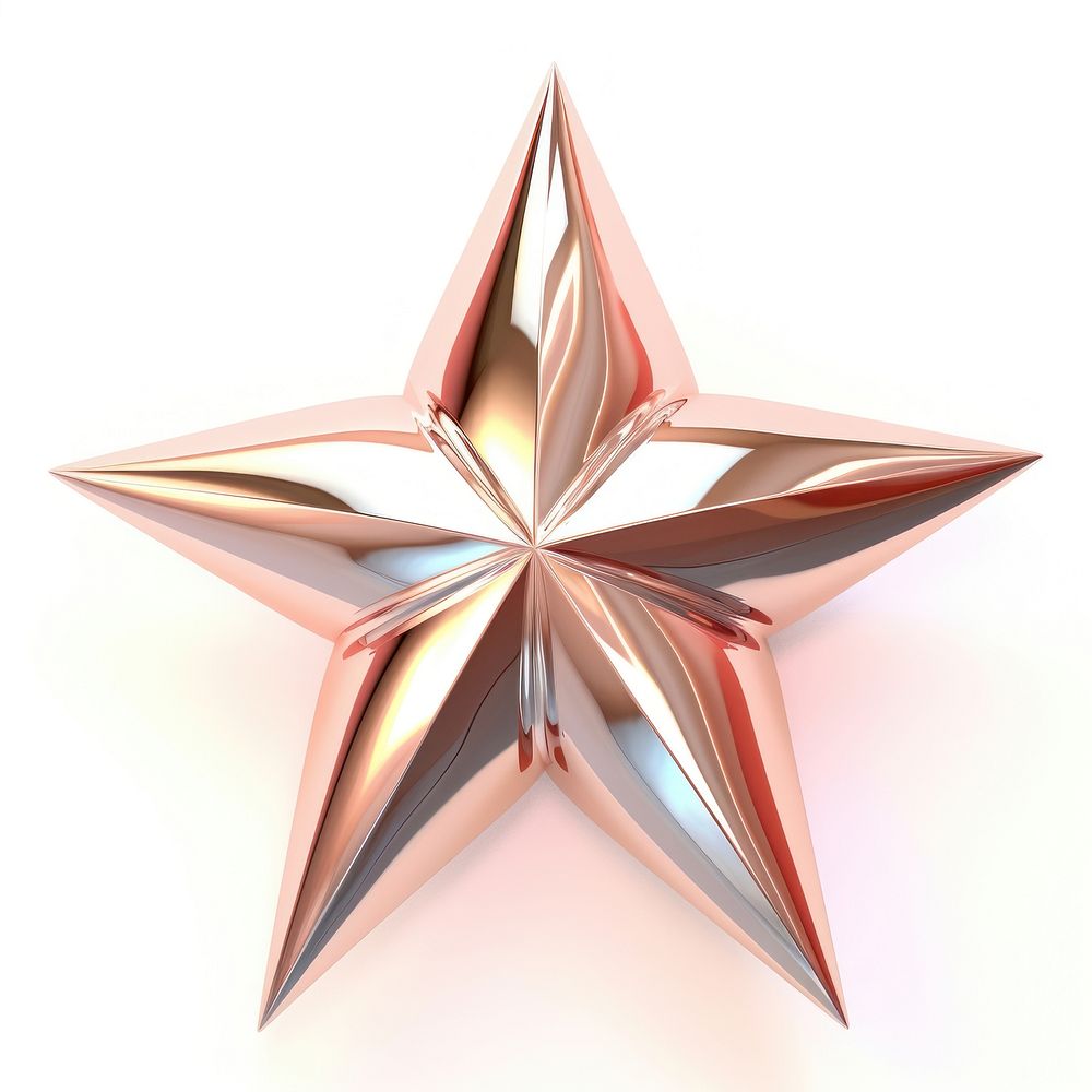 3d render of a star in surreal abstract style white background celebration decoration.