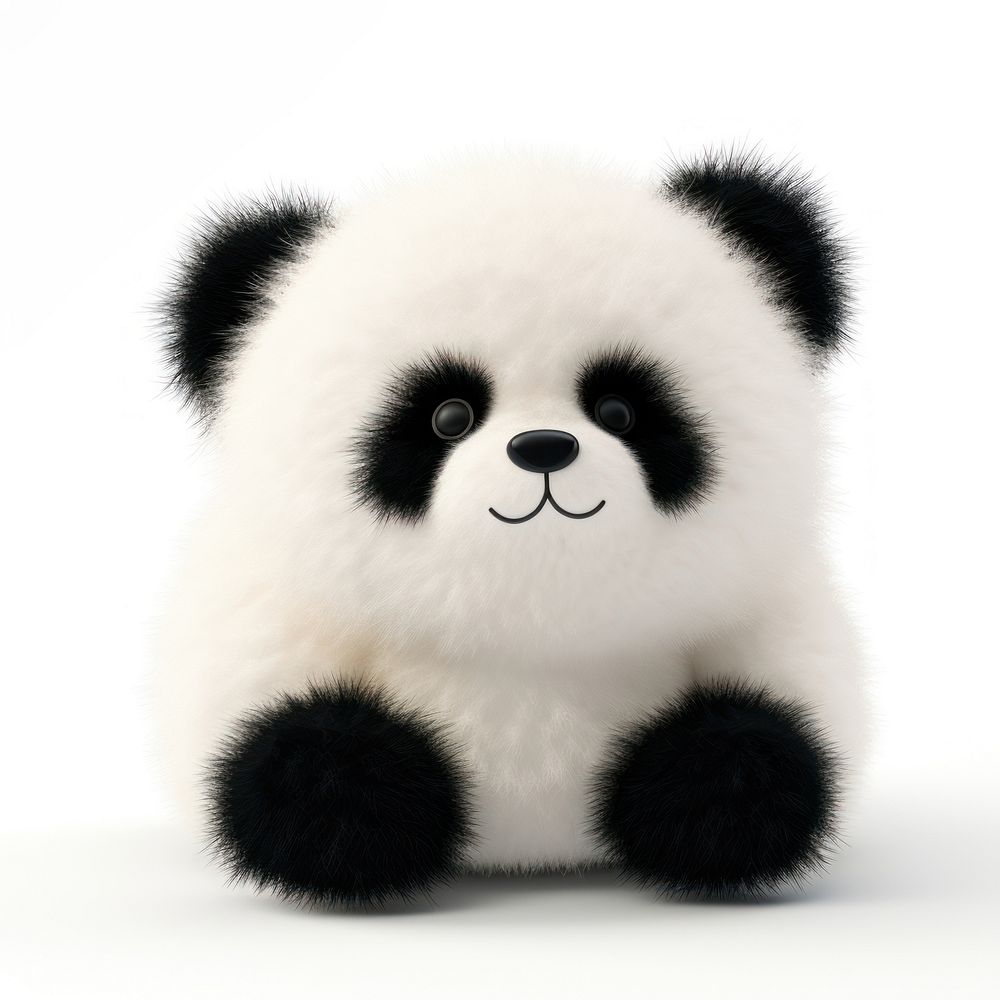 Panda mammal plush white.