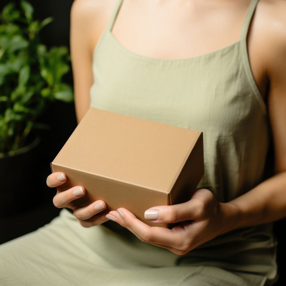 Box packaging cardboard adult woman.