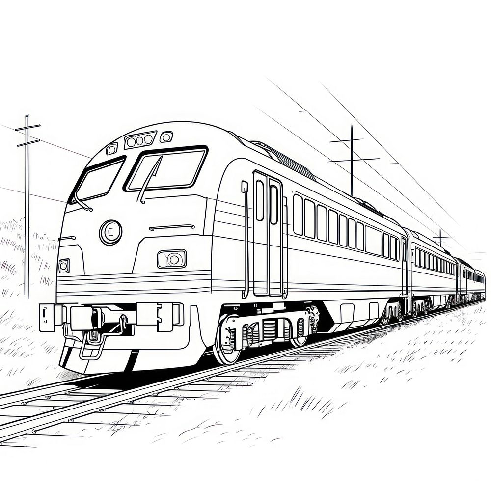 Train sketch locomotive vehicle.