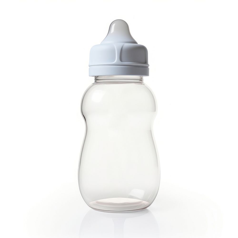 Baby bottle with lid jar white background refreshment.