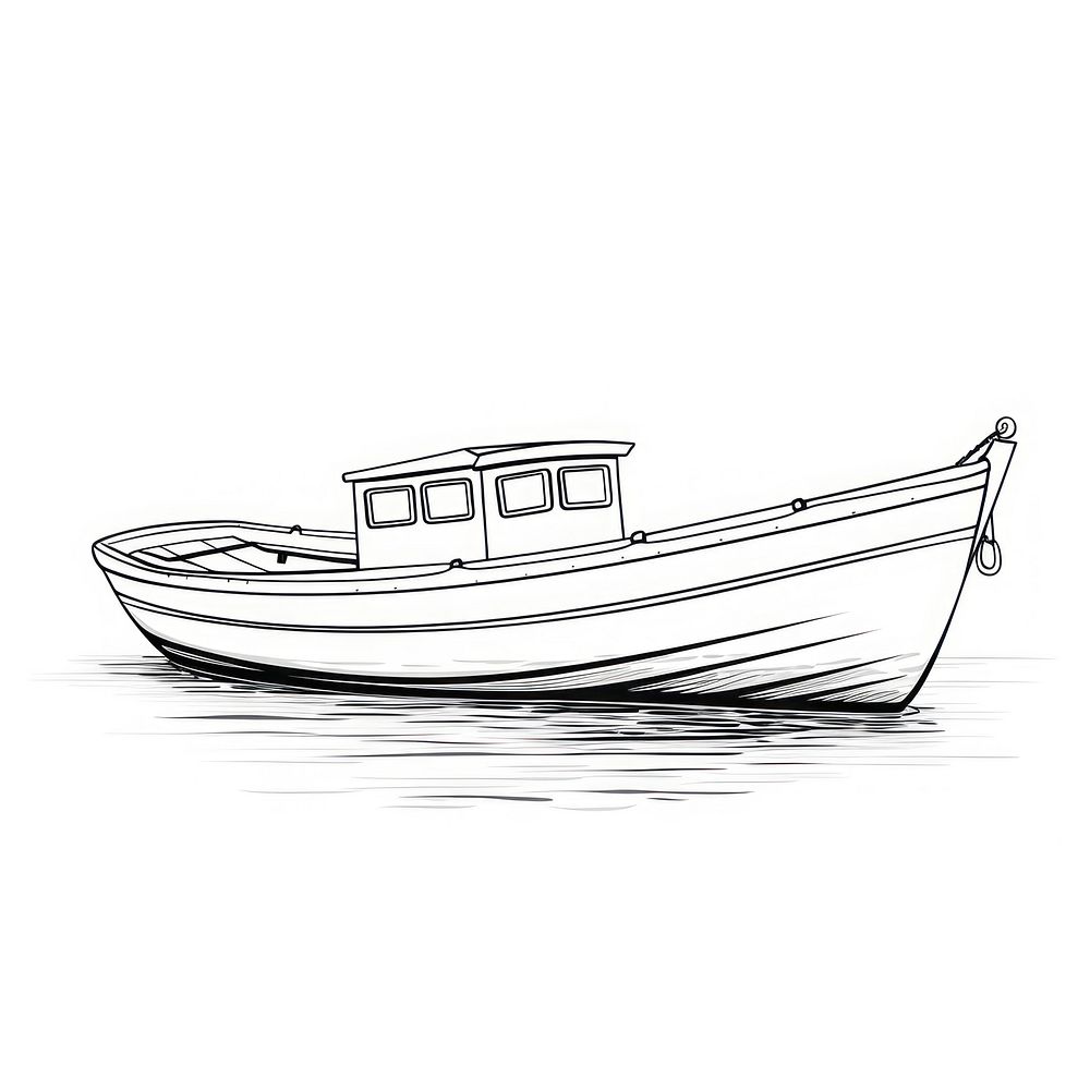 Boat sketch watercraft vehicle.