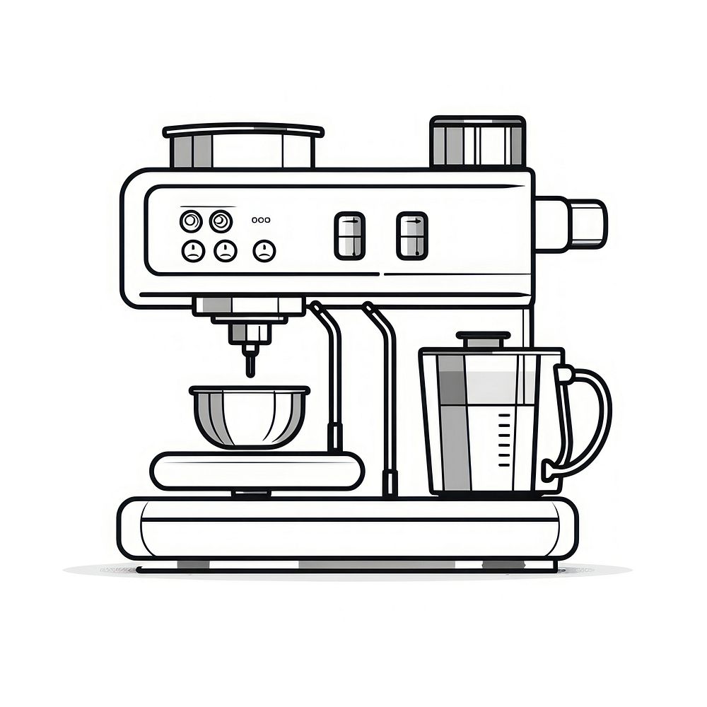 Coffee machine sketch mixer cup.