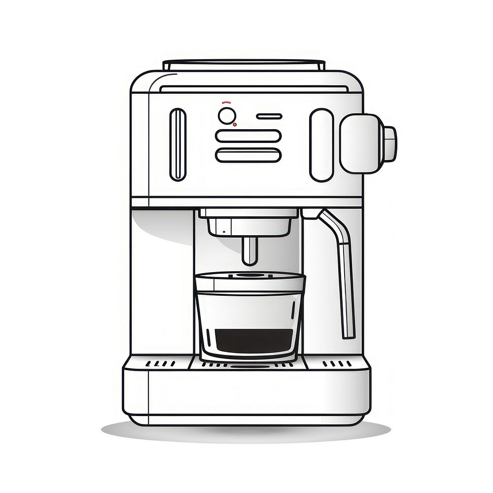 Coffee machine appliance sketch mixer.