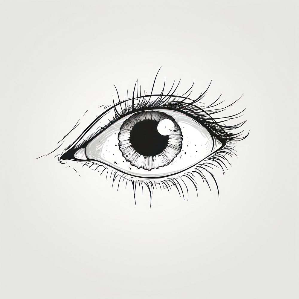 Eye sketch drawing white.