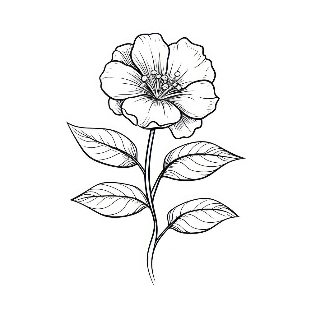 Flower sketch drawing plant.