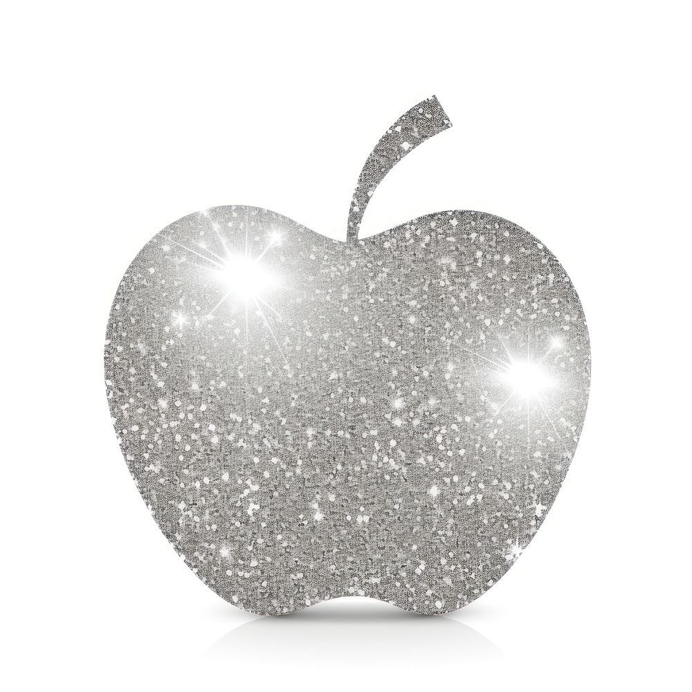Apple icon glitter fruit plant.