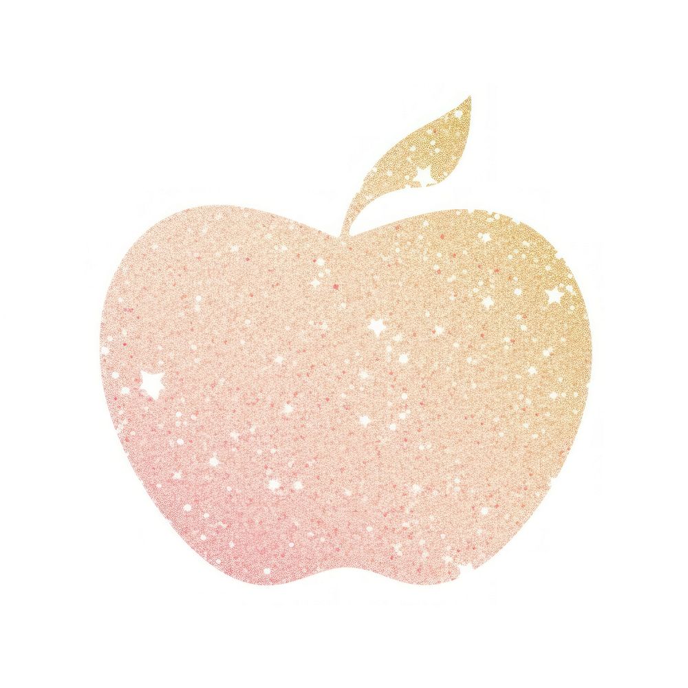 Apple icon glitter white background nectarine.