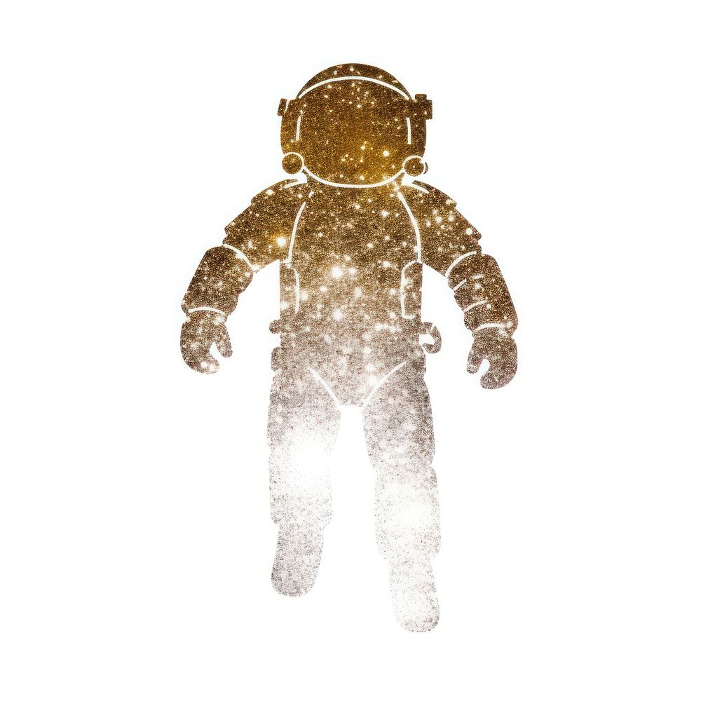 Astronaut icon white background futuristic darkness.
