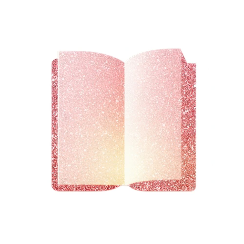 Book icon glitter paper white background.