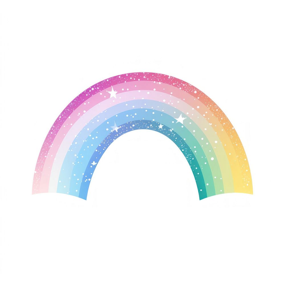 Rainbow icon shape white background refraction.