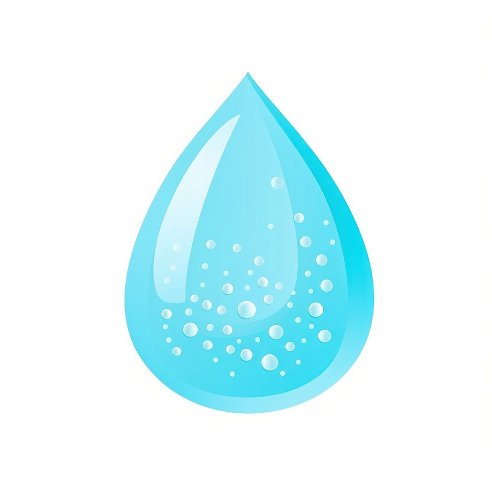 Water drop icon shape white background splattered.