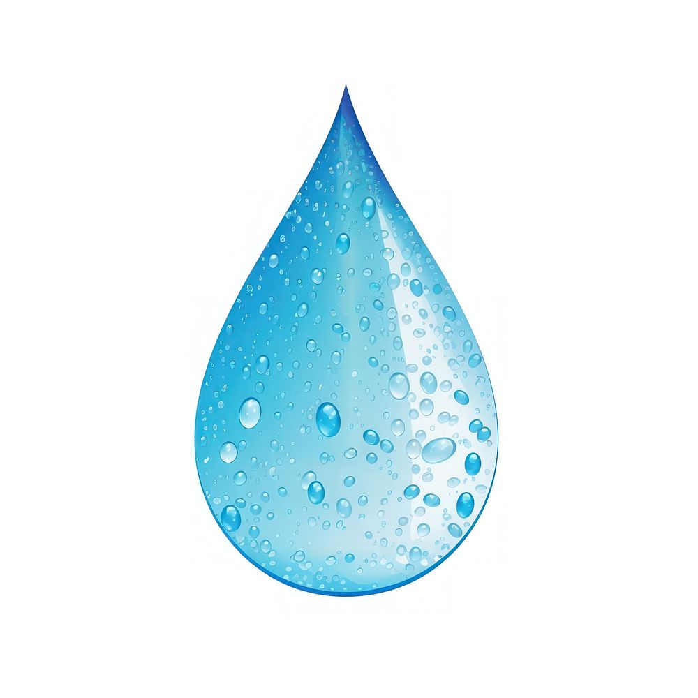 Water drop icon transparent shape white background.