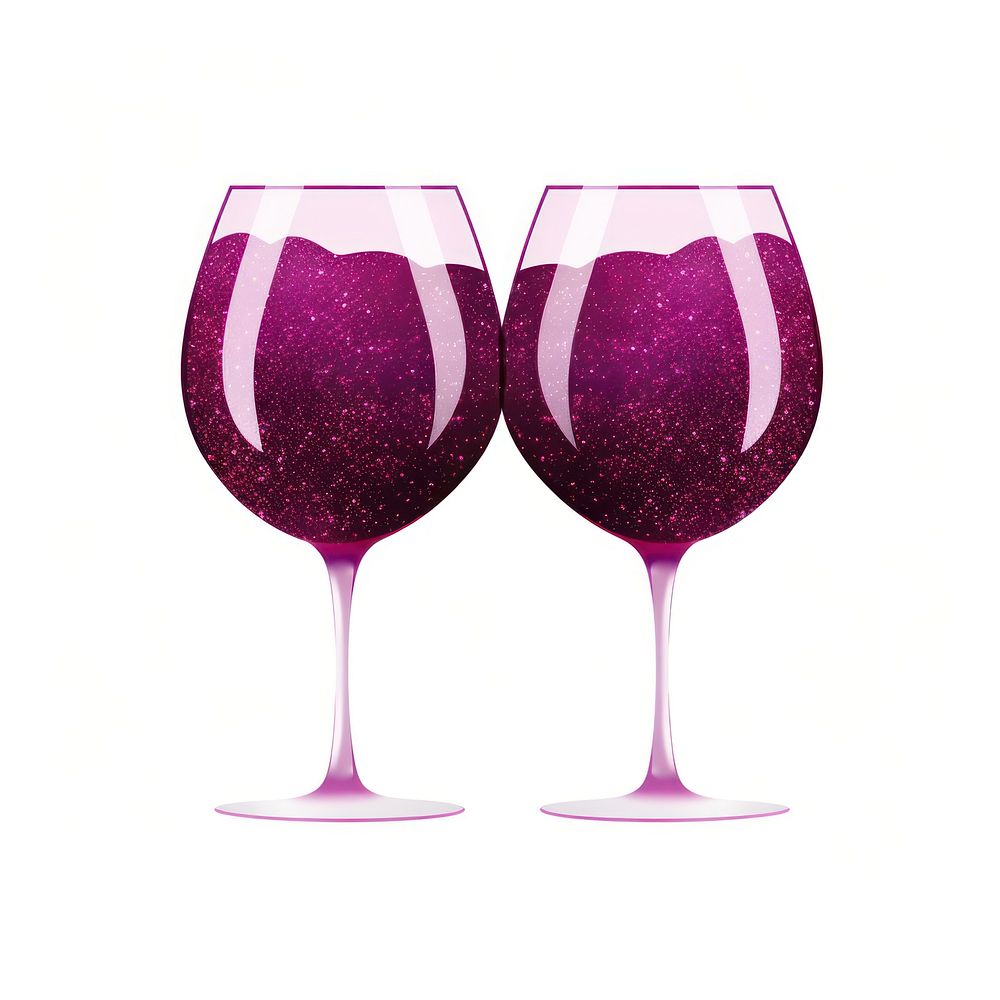 Wine glasses icon purple drink white background.