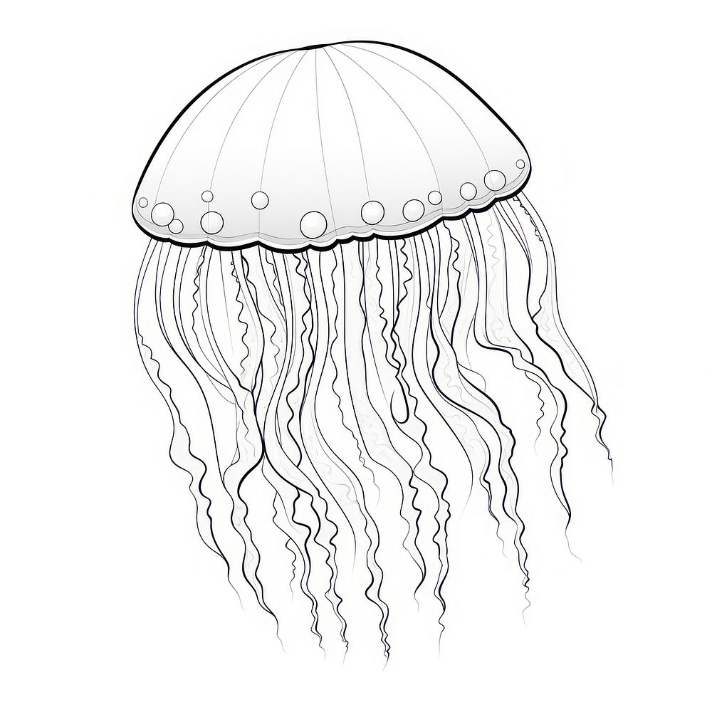 Jelly fish jellyfish sketch invertebrate.