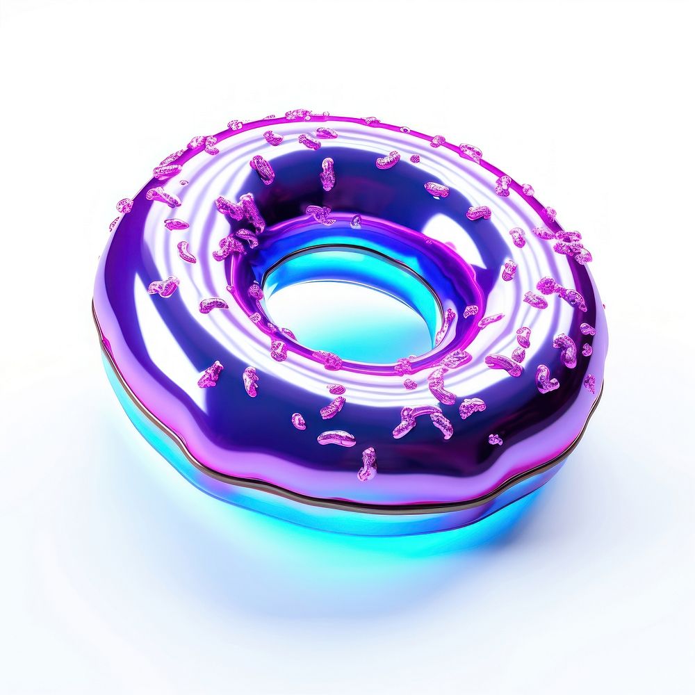 Donut violet white background confectionery.