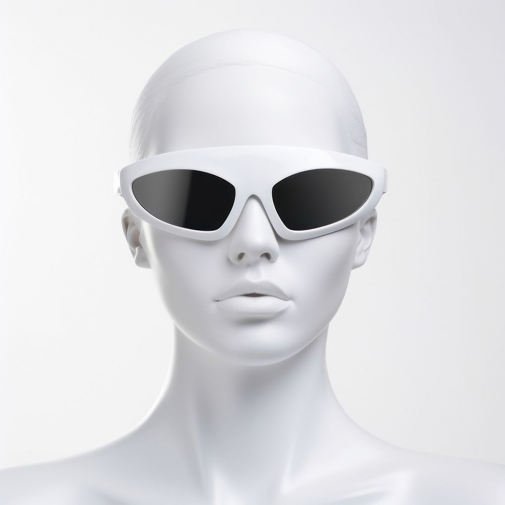 White mask shape sunglasses adult accessories monochrome.