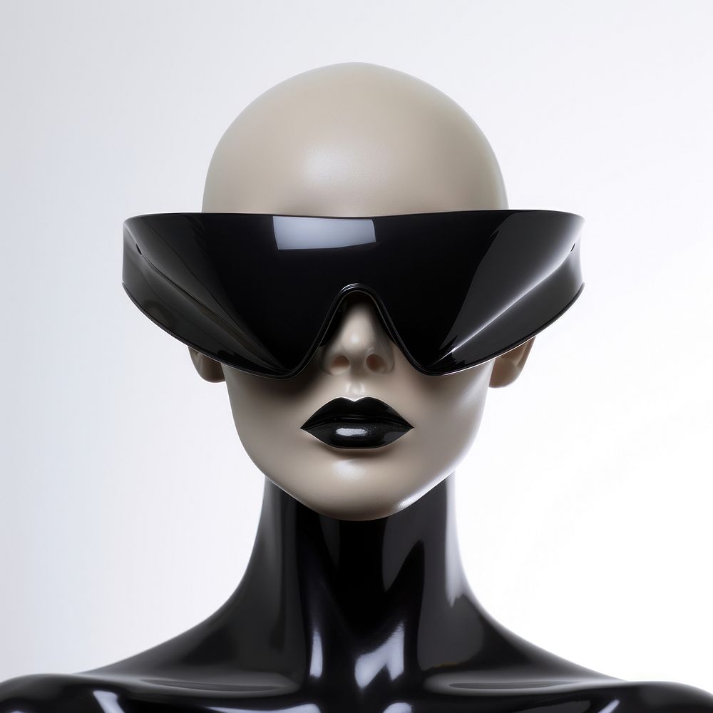 Black mask shape sunglasses mannequin adult accessories.