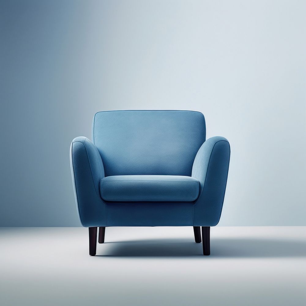 Blue fabric chair furniture armchair comfortable.