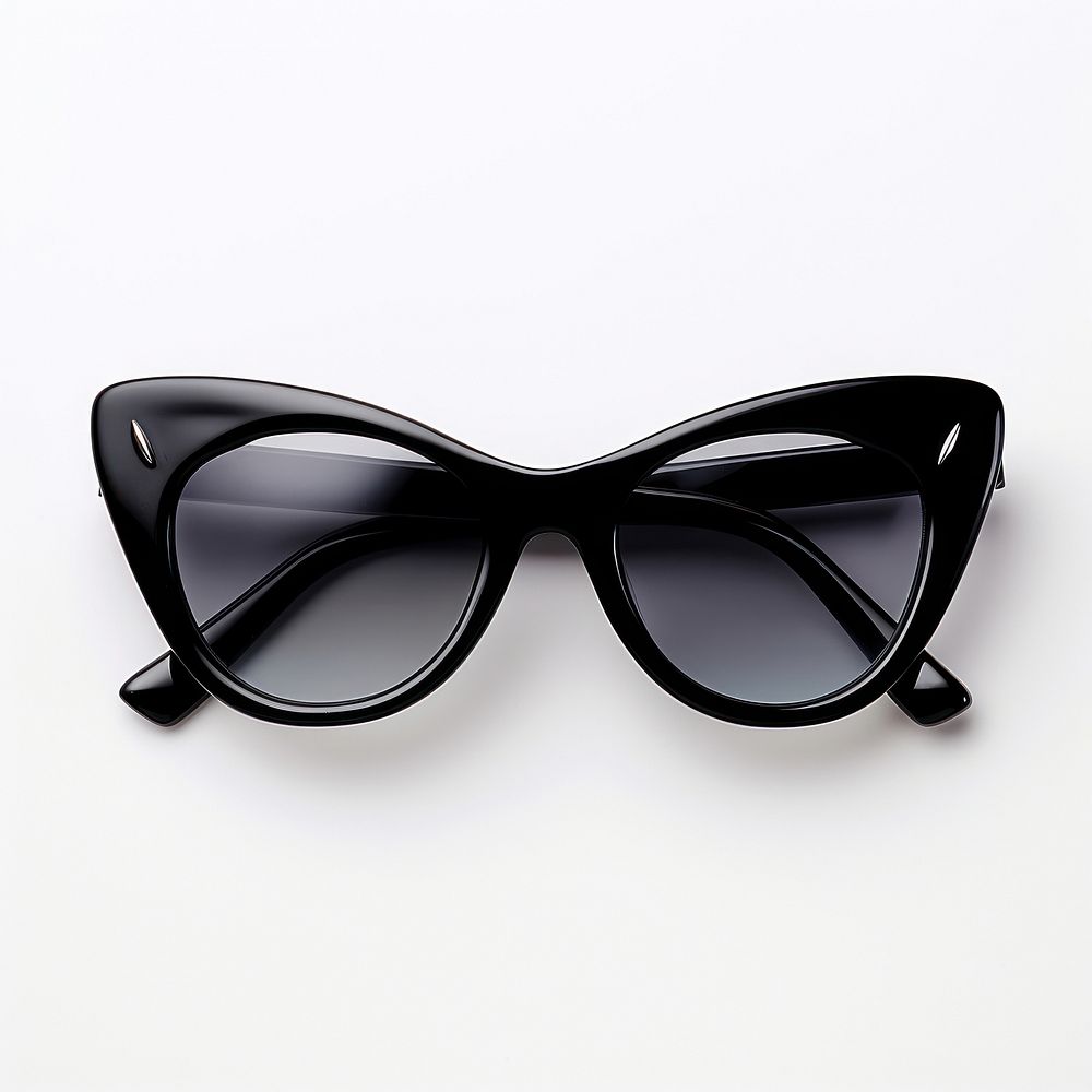 Cat-eye shape black sunglasses white background accessories accessory.